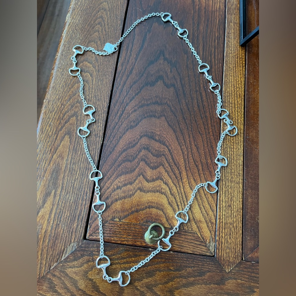 Silver plated Fornash horse bit necklace